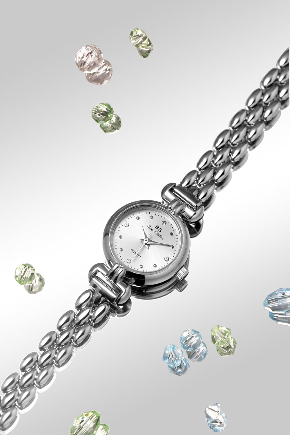 Gosasa Petite Watches for Women Small Round Ladies Quartz Wrist Watches Stainless Steel Vintage Womens Dress Bracelet Watch Tools Included