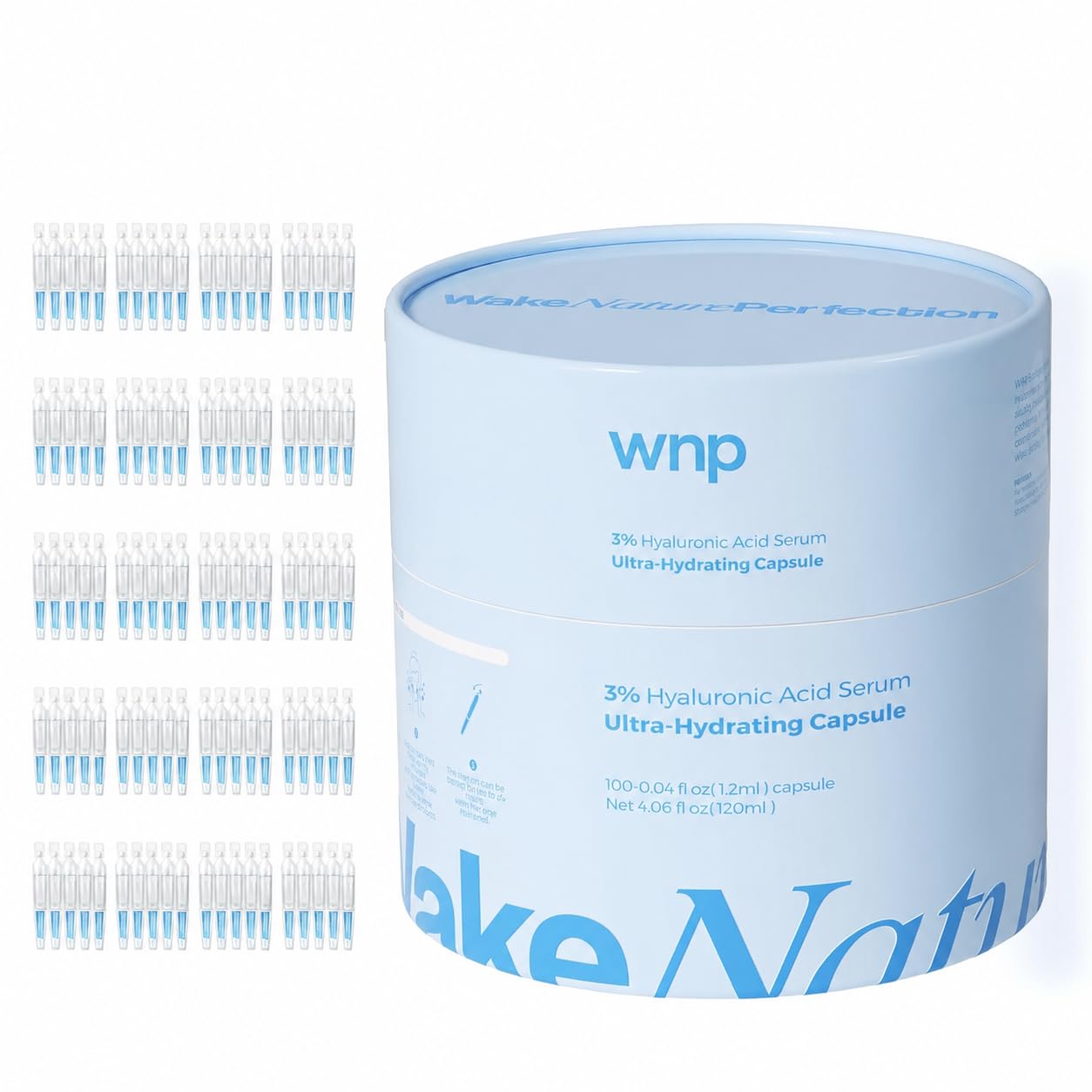 WNP 3 % Hyaluronsäure-Serum für das Gesicht mit 4D-Mehrschicht-Hydratation, ultra-feuchtigkeitsspendendes Anti-Aging-Serum, feuchtigkeitsspendend für trockene, empfindliche Haut