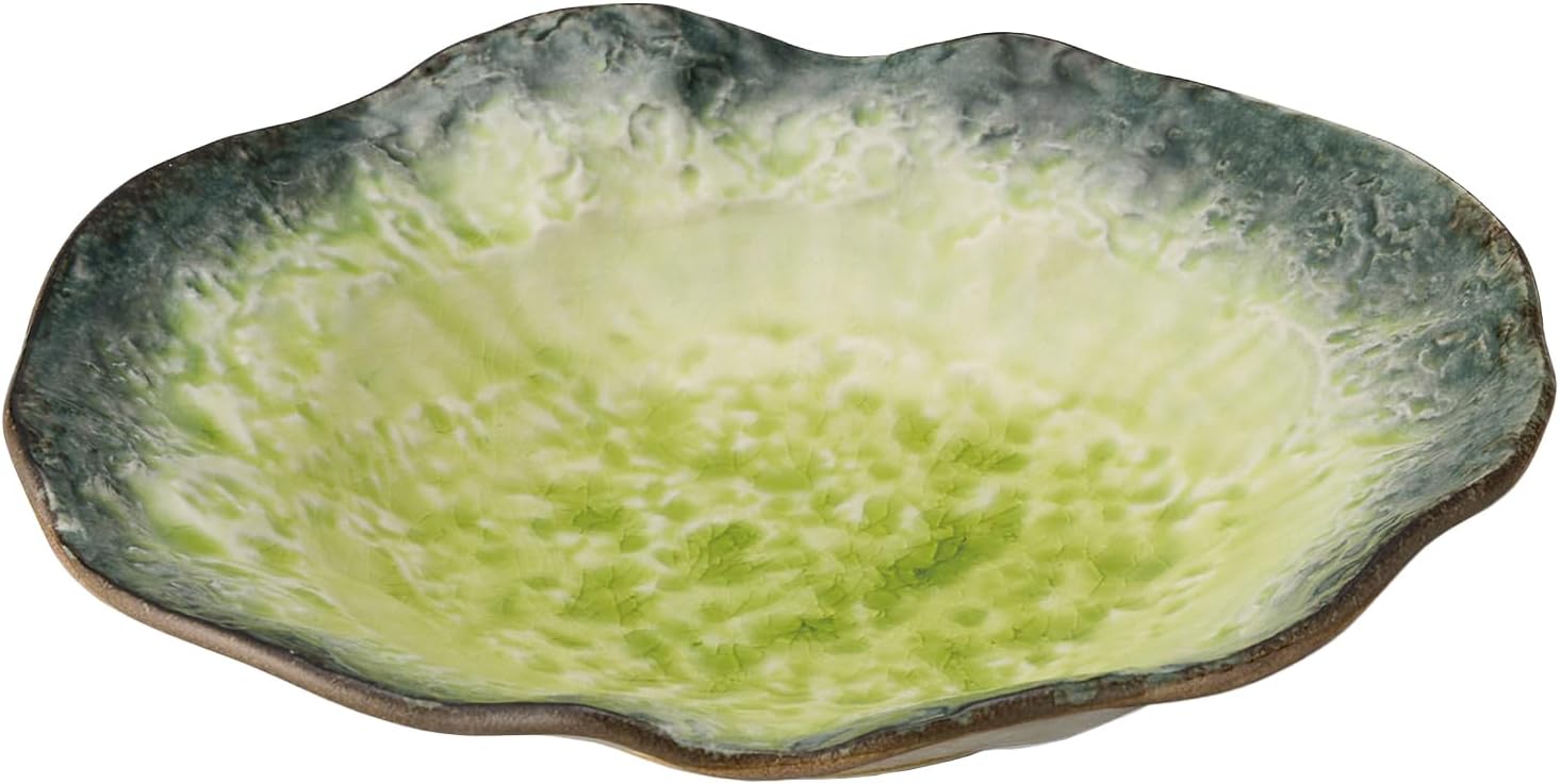 TAMAKI KANADE T-962442 Curry Plate, Yellow, Microwave Safe, Round Rikizo Shoten, Small Bowl, Pottery, Mino Ware, Japanese Food, 9.1 x 8.3 x Height 2.0 inches (23 x 21 x 5 cm)