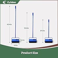 Vista 6 de Barredora de alfombras Eyliden, tamaño mini, ligera, manual, sin ruido, no eléctrica, fácil de barrer, solo para limpieza de alfombras (azul)