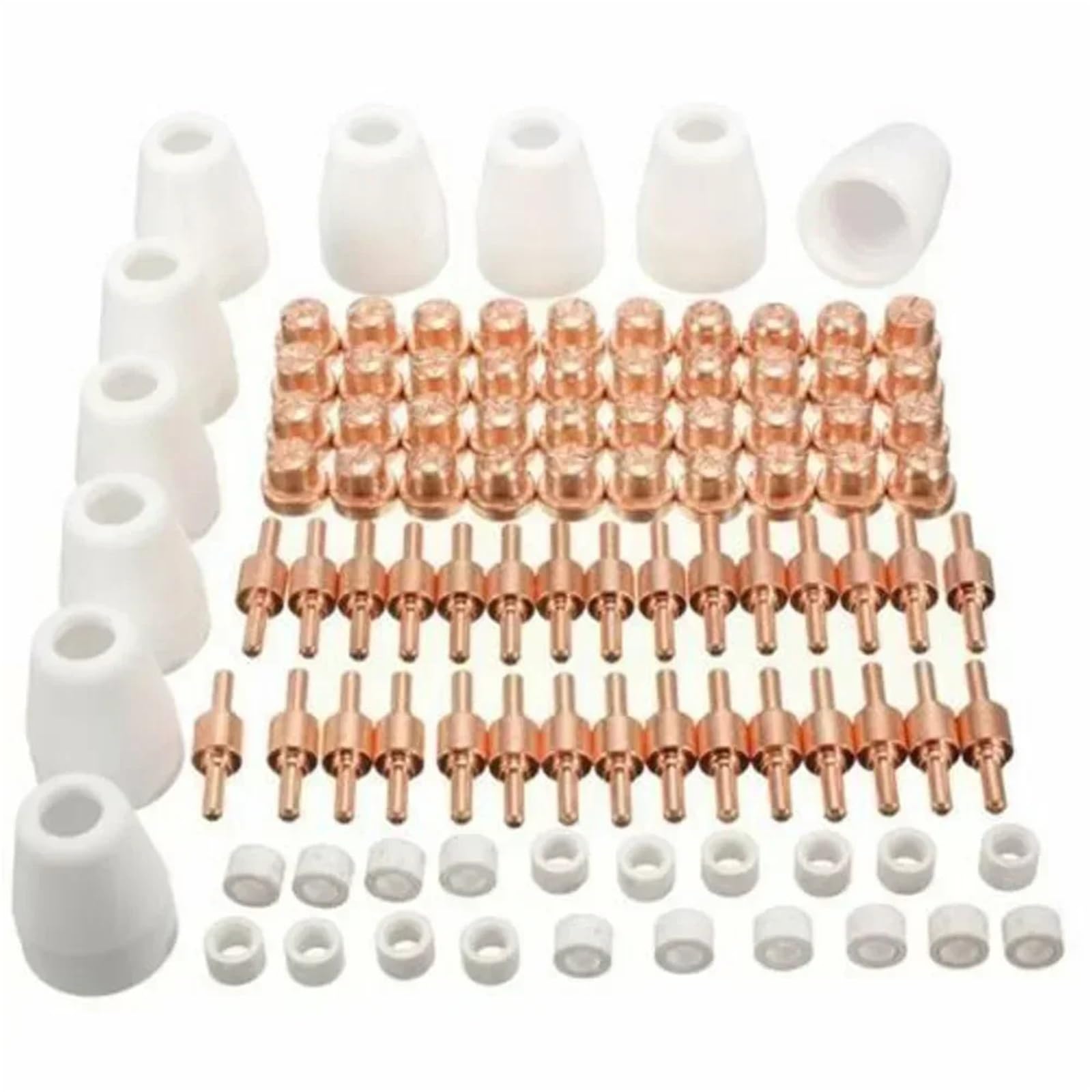Plasma Cutter Consumable 40/65/85Pcs Air Plasma Cutting Tips for PT-31 Cutter Consumables CUT-40 CUT-50D Swirling Rings Electrode Shield Cups(65pcs)