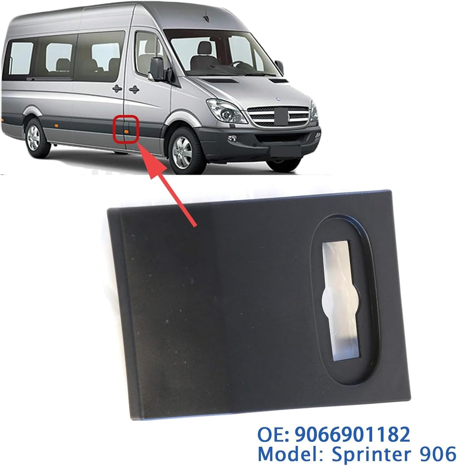 MP&PV Automotive Parts for Sprinter Body Side Protective Strip Trim Moulding with Side Marker Lens for Mercedes Van Sprinter W906 for VW Crafter 2006-2016 (Left), SDM00123