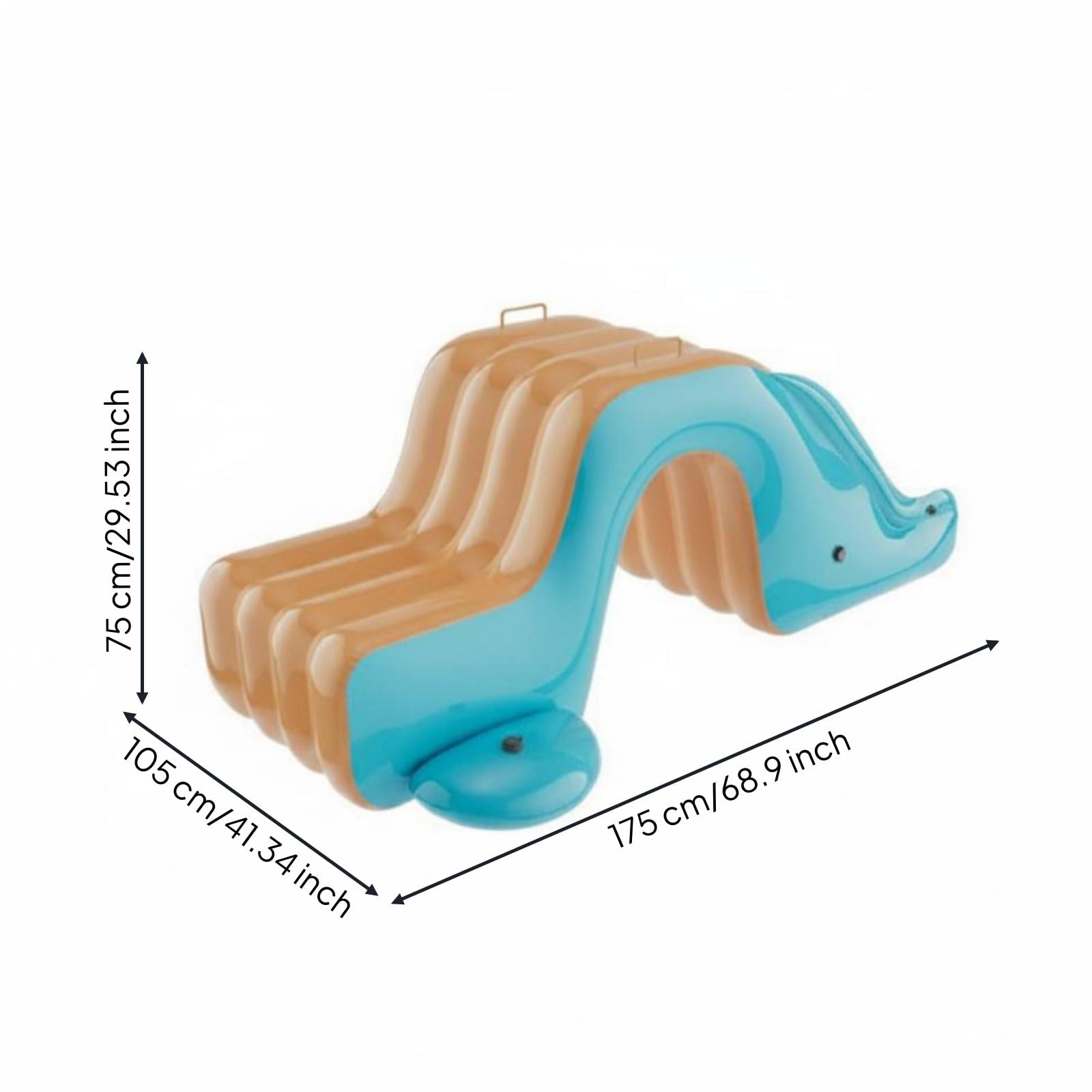 Scivolo Gonfiabile per Bambini Piscina per con Scivolo Staccabile Parco d'Acqua Domestico Centro Gioco Acquatico con Protezione Solare in PVC Durevole, Blue