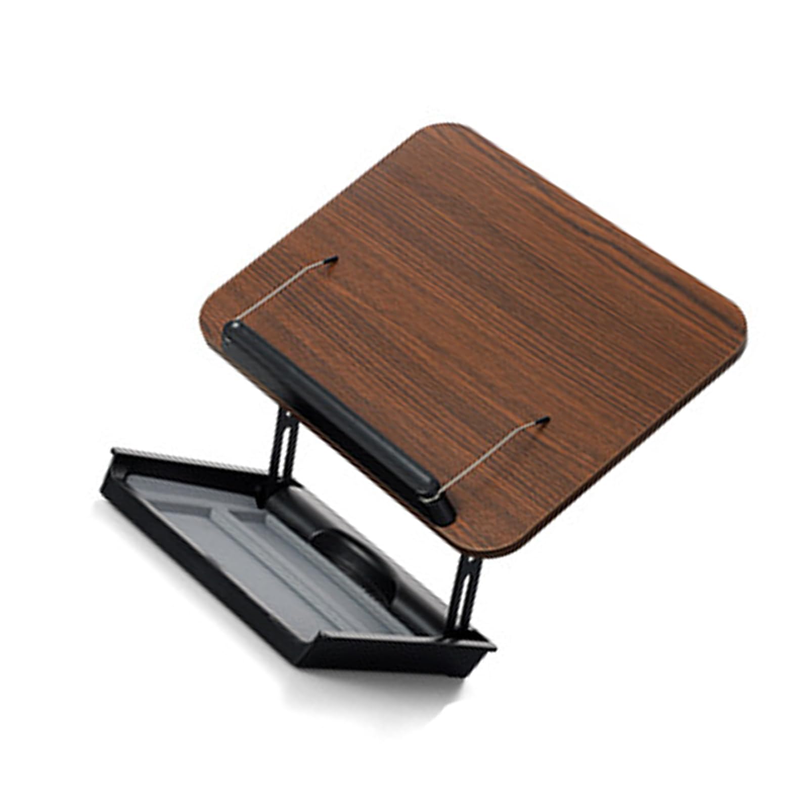 Buxuaaaa Space Saving Foldable Book Stand Wooden Materials Integrated Storage for Bookmarks Glasses Hands Stable Reinforcement Foldable Reading