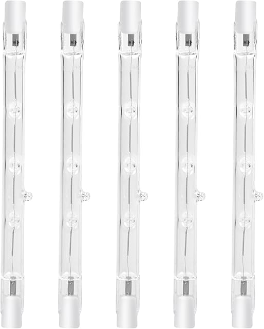 Bonlux 100W R7s Halogen Bulb 118mm Dimmable r7s Linear Halogen floodlight Warm White 2800K r7s Tube AC220-240V Double Ended 1500lm r7s j118 Bulb for Home, Shop, Stage, Floor lamp, etc (5pcs)