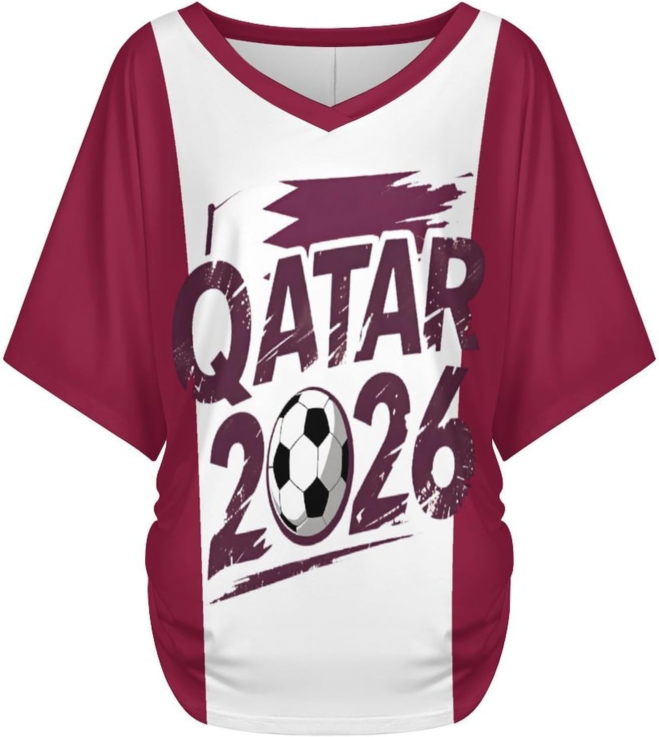 Spain Flag 2026 Soccer Womens Jersey Shirts Tops Oversized Tshirts Short Sleeve Football V Neck Shirts
