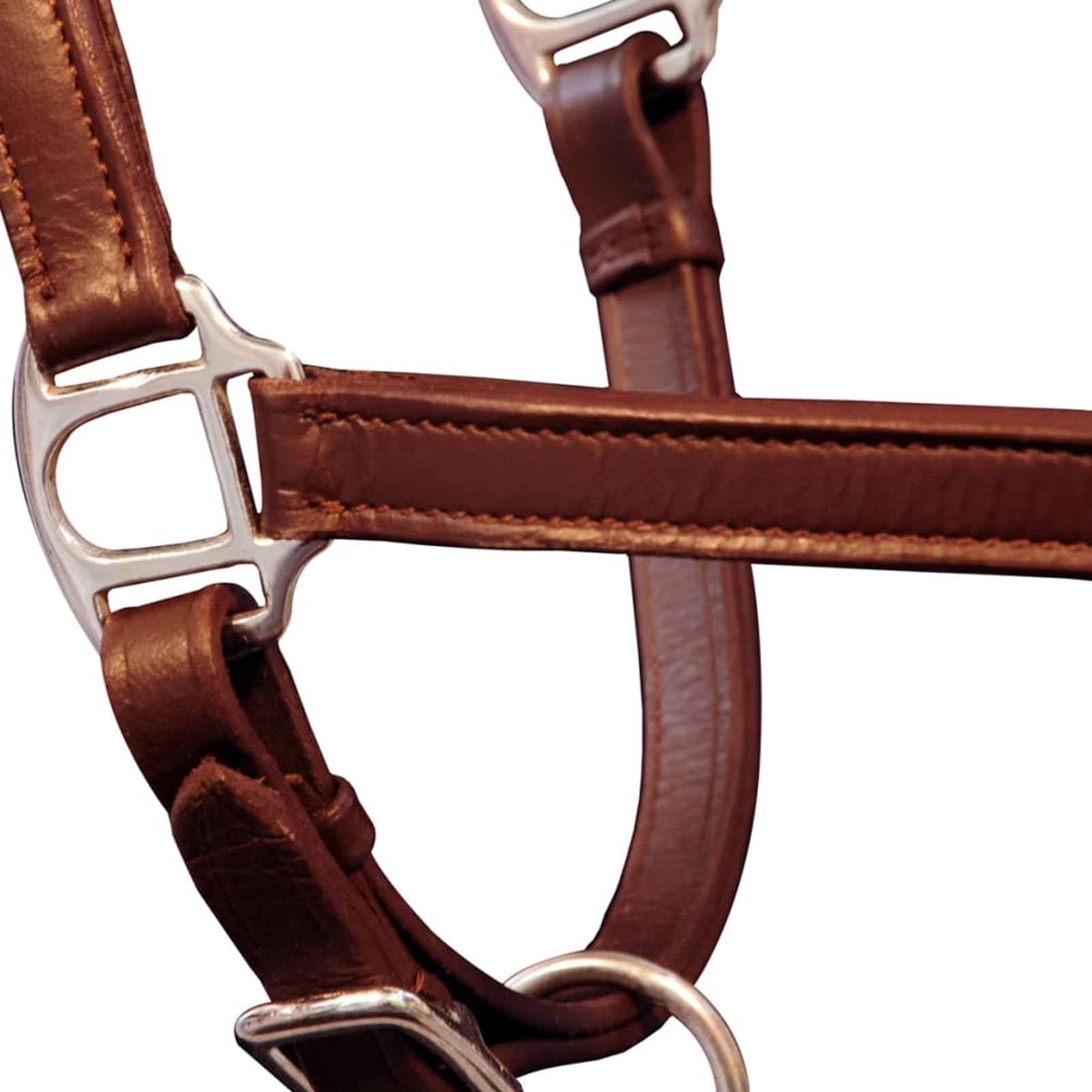 Brokky Cavezza testiera Cuoio Naturale Regolabile per stalla Marrone Cavallo|