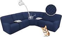 Vista 15 de ALIECOM Fundas impermeables para sofá seccional reclinable para sofá seccional reclinable elástico en forma de L, fundas de esquina lavables