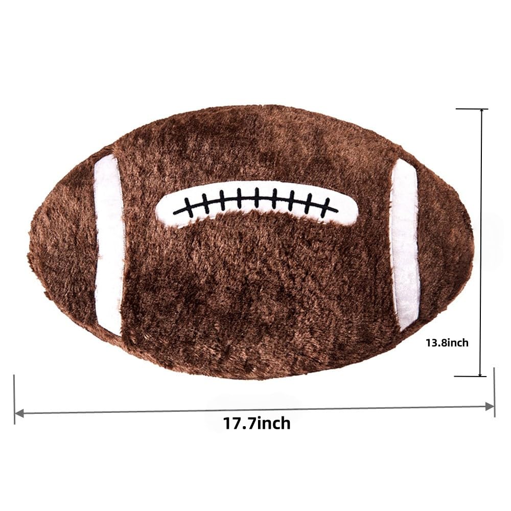 Almohada deportiva de rugby de 17.7 x 13.8 pulgadas, almohada suave de peluche, juguetes de felpa de fútbol mullidos y duraderos, regalo – para niños y niñas, decoración de habitación de sofá 2
