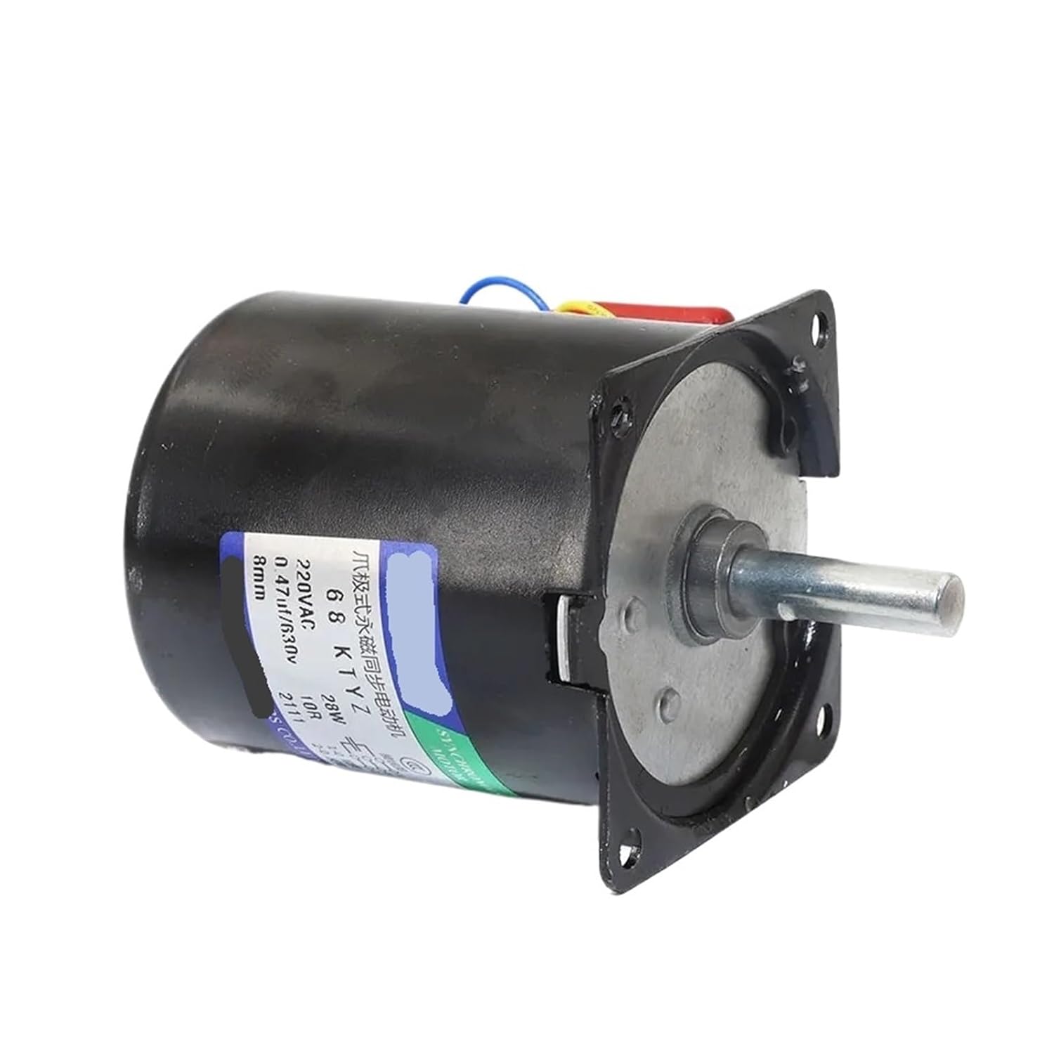 28W 68KTYZ Permanent Magnet Synchronous Motor Central Shaft 8mm Without Hole Forward Reverse Controllable AC Electric Motor 220V(20rpm)