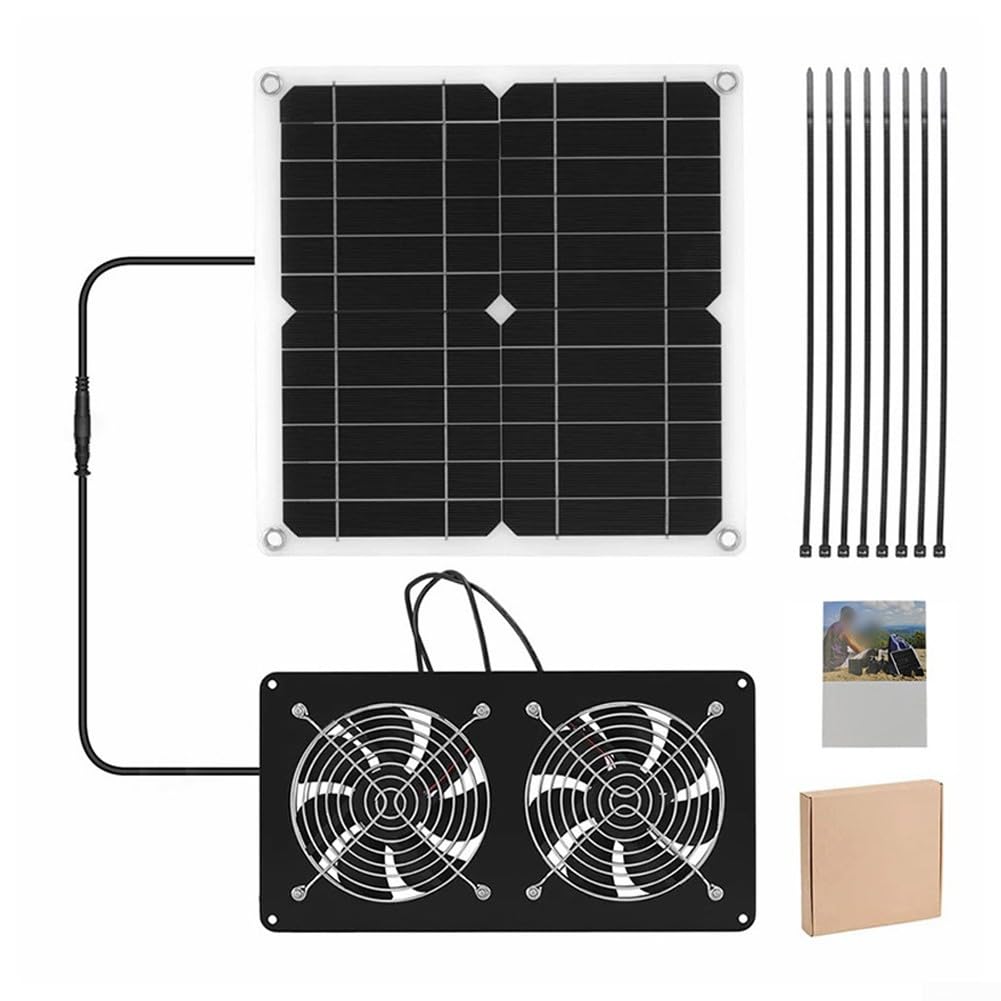 Ventilateur à énergie solaire anti surchauffe pour serre et abri animaux 40W