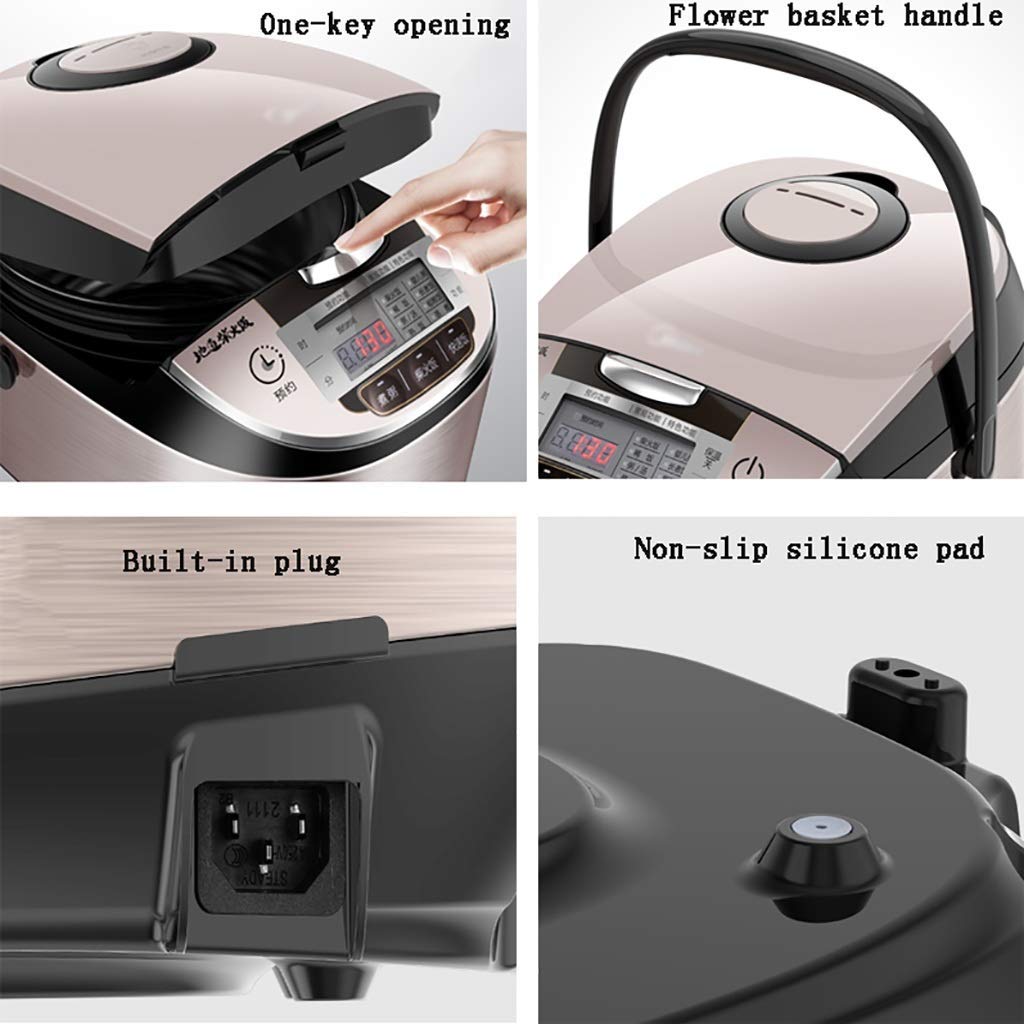 Cuiseur à Riz, Rendez-Vous 24 Heures sur 24, cuiseur à Riz Multifonction Intelligent Domestique 4L-760W, avec cuiseur Vapeur, pour 2-4 Personnes