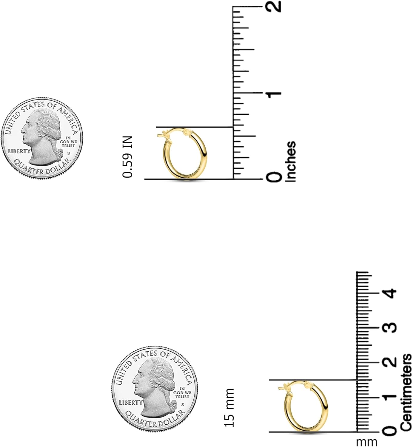 Charmsy 925 Sterling Silver Hoop Earrings for Women | 14K Gold-Plated 2.5mm Tube Classic Hoop Earrings | Women's Click-Top Earring Hoops | Size 15/20/25/40MM - Image 5