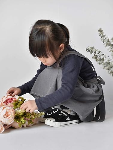 Miniatura 8 de Delantal de algodón para niños, estilo japonés, babero para el hogar, pintura, suave, cómodo, delantal para niñas y niños, Amarillo