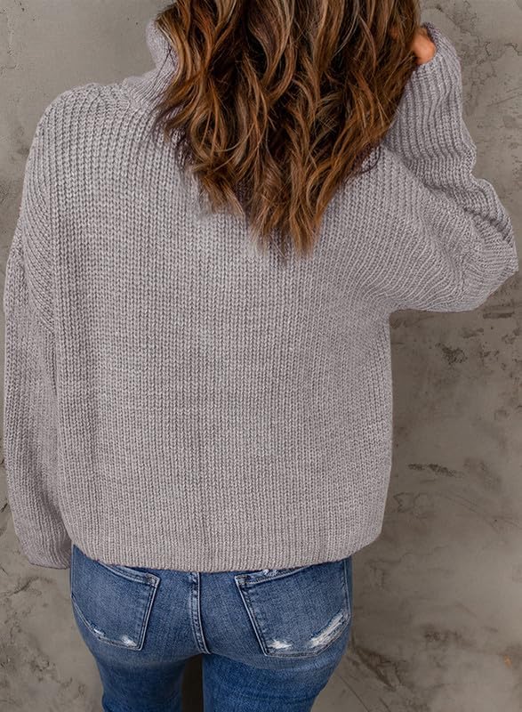 EVALESS Quarter Zip Sweaters for Women Waffle Kint Long Sleeve Pullover Sweater Business Casual Outfits - Image 4