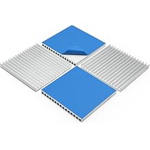 Heatsink Kit 50 x 50 x 4 mm Thermal Conductive Adhesive Tape, Aluminium Thin Heat Sinks for Cooling Chipset Peltier Module 4Pcs