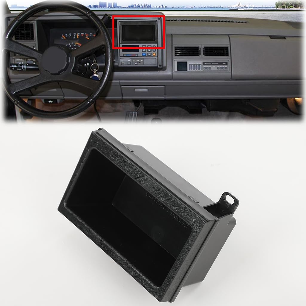 PIT66 Dash Cover Panel Add-On Storage Pocket Storage Box, Compatible with Chevy GMC C1500 C2500 C3500 K1500 K2500 K3500 1988-1994 GMP333 Black