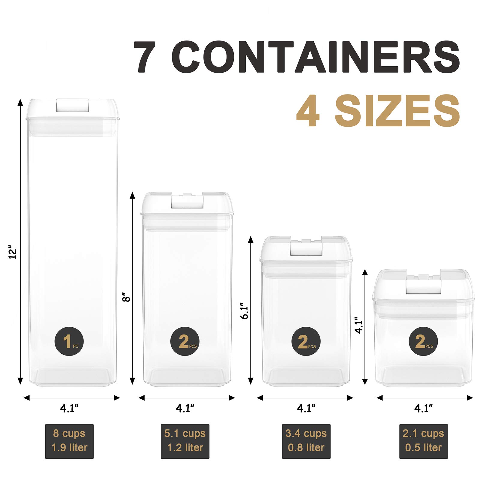 Airtight Food Storage Container Set, Kitchen and Pantry Containers