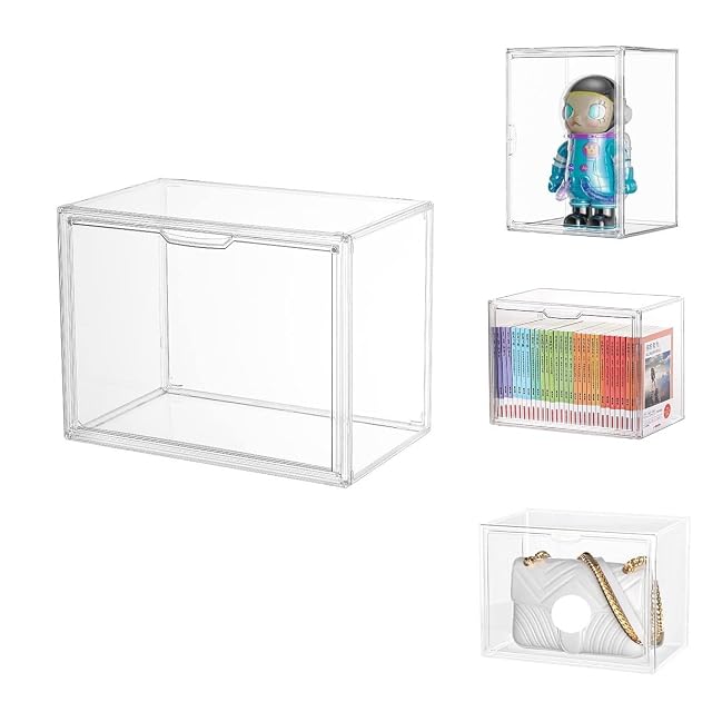 Dasellfa Vitrinas para Colecciones, Plexiglass Vitrina Expositora,Expositor Metacrilato,Vitrina Coleccionista Acrílico Transparente, con Puerta,Figuras de AccióN,Juguetes,Miniaturas (36*23*27)