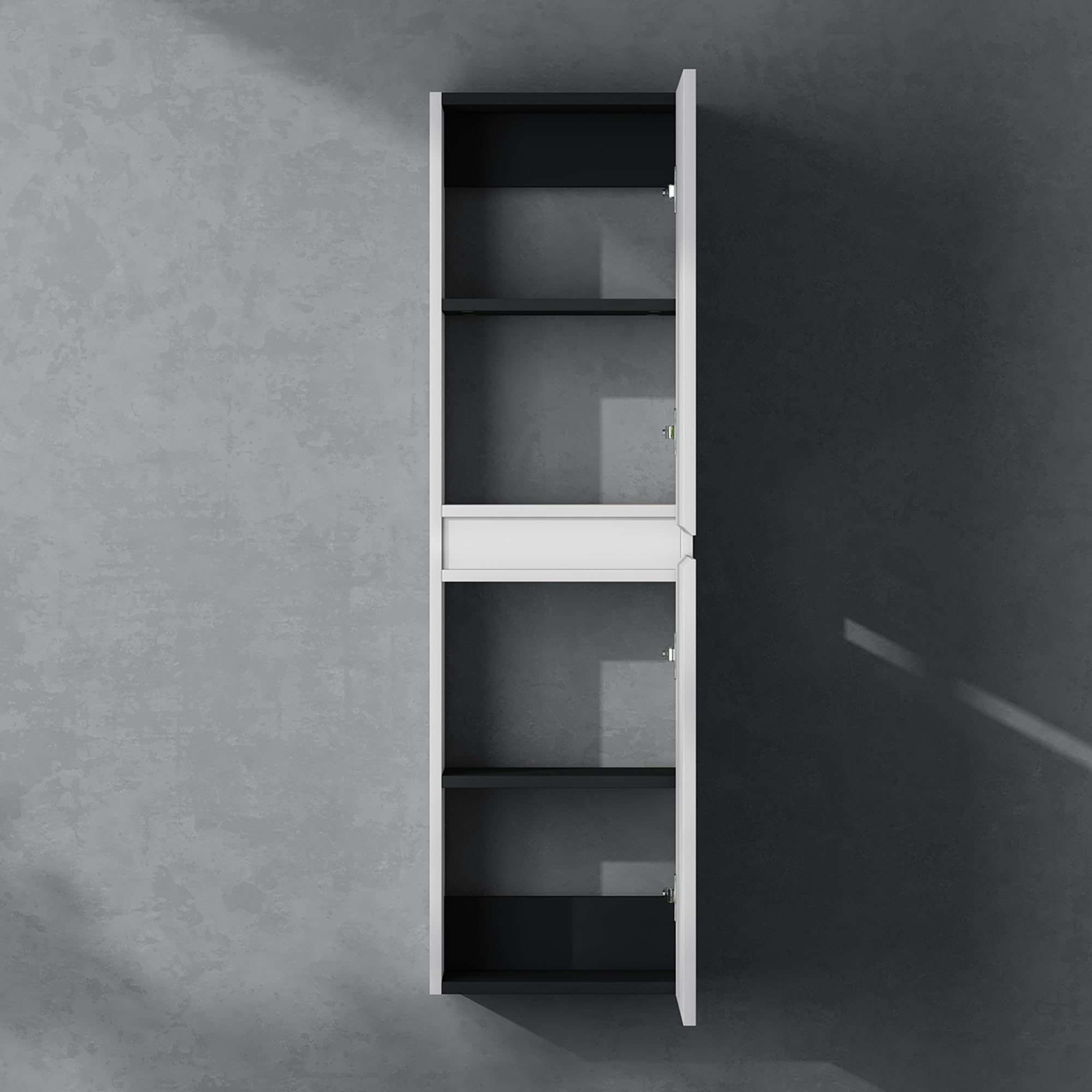 doporro Seitenschrank Badschrank Schmal Hochschrank Badezimmer Hängend Regal BxTxH ca: 35x20x120cm Midischrank in matt weiß Verona