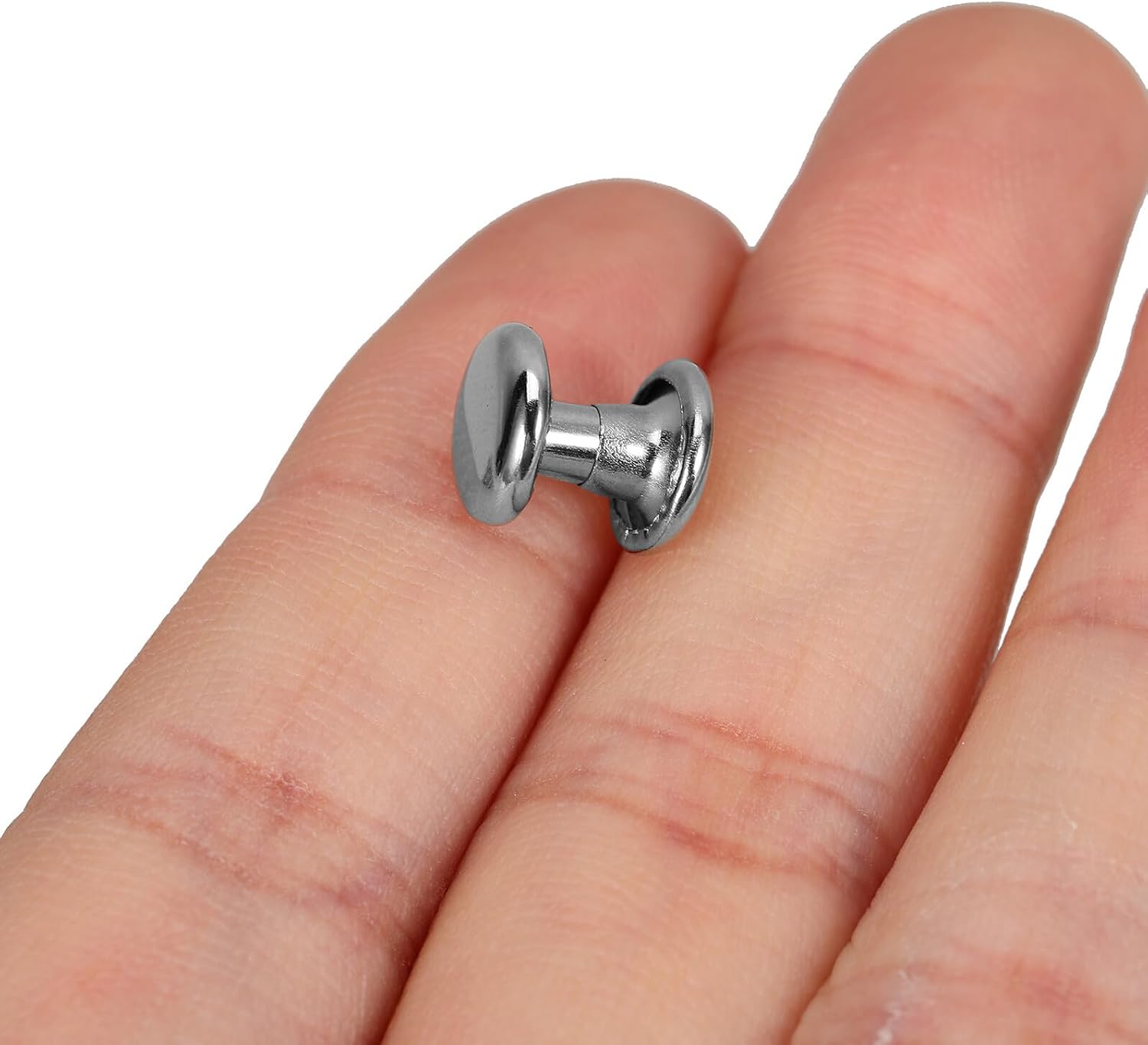 SEWACC Double-Sided Hollow Metal Rivets for DIY Scrapbook Albums, 100pcs Binding Rivets with Caps, Craft Photo Album Accessories for Leather Repair and Memory Book Crafting