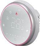 Thermostat intelligent programmable, LED Affichage, Thermostat intelligent sans fil, Chauffage électrique, 13mm Plaque encastrée, protection contre les pannes de courant Home (Blanc)