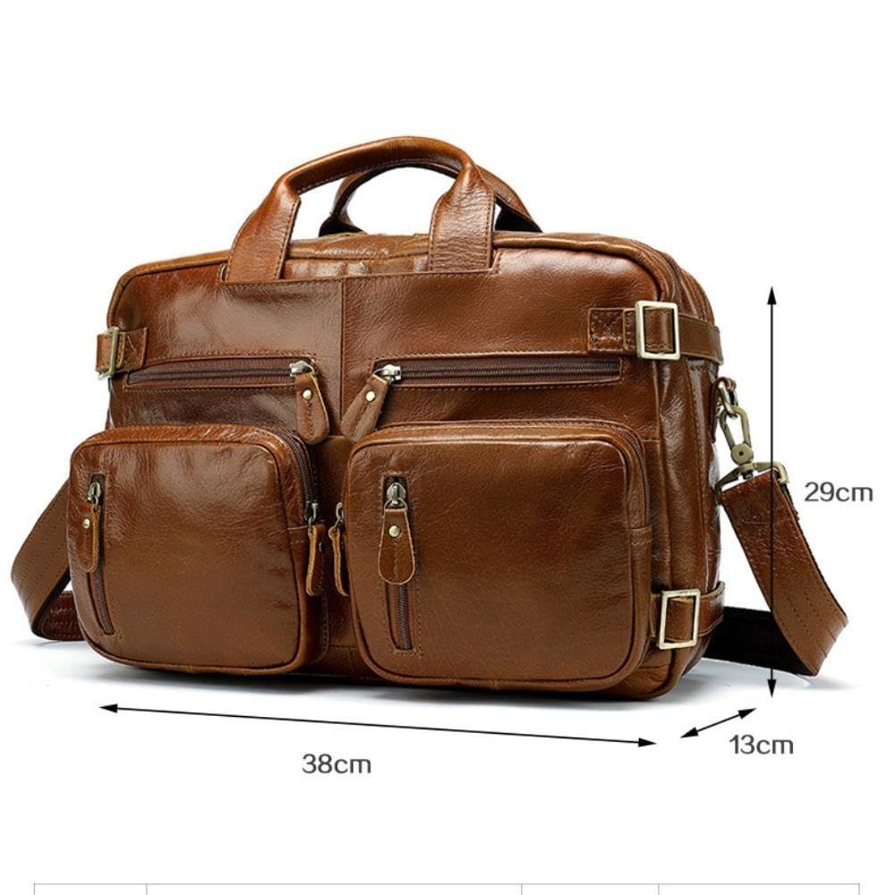 Sac à Dos en Cuir for Homme, Ordinateur Portable 15 Pouces, poignée