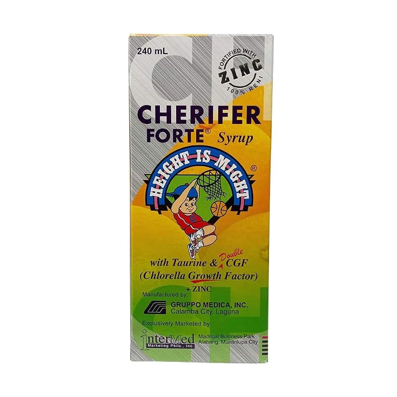 Cherifer Suplemento de Clorela com Taurina, Double Chlorella Growth Factor e Zinco, sabor laranja, 240 mL