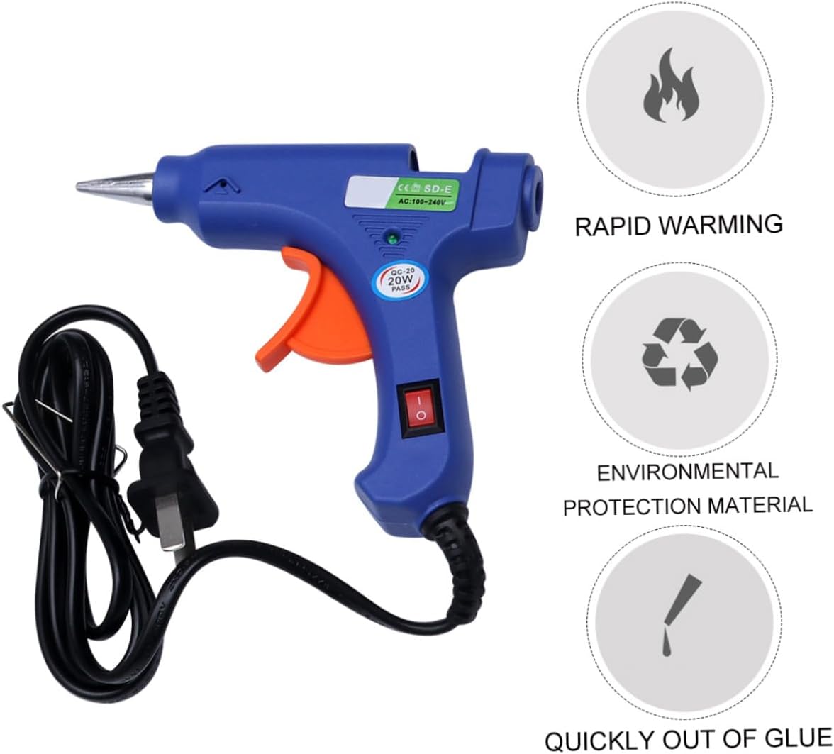 20W Melting Glue Hot Melt Glue Gun Kit with Glue Sticks Fast Heating Sprayer for Quick Repairs DIY Crafts and Home Plug Compatible