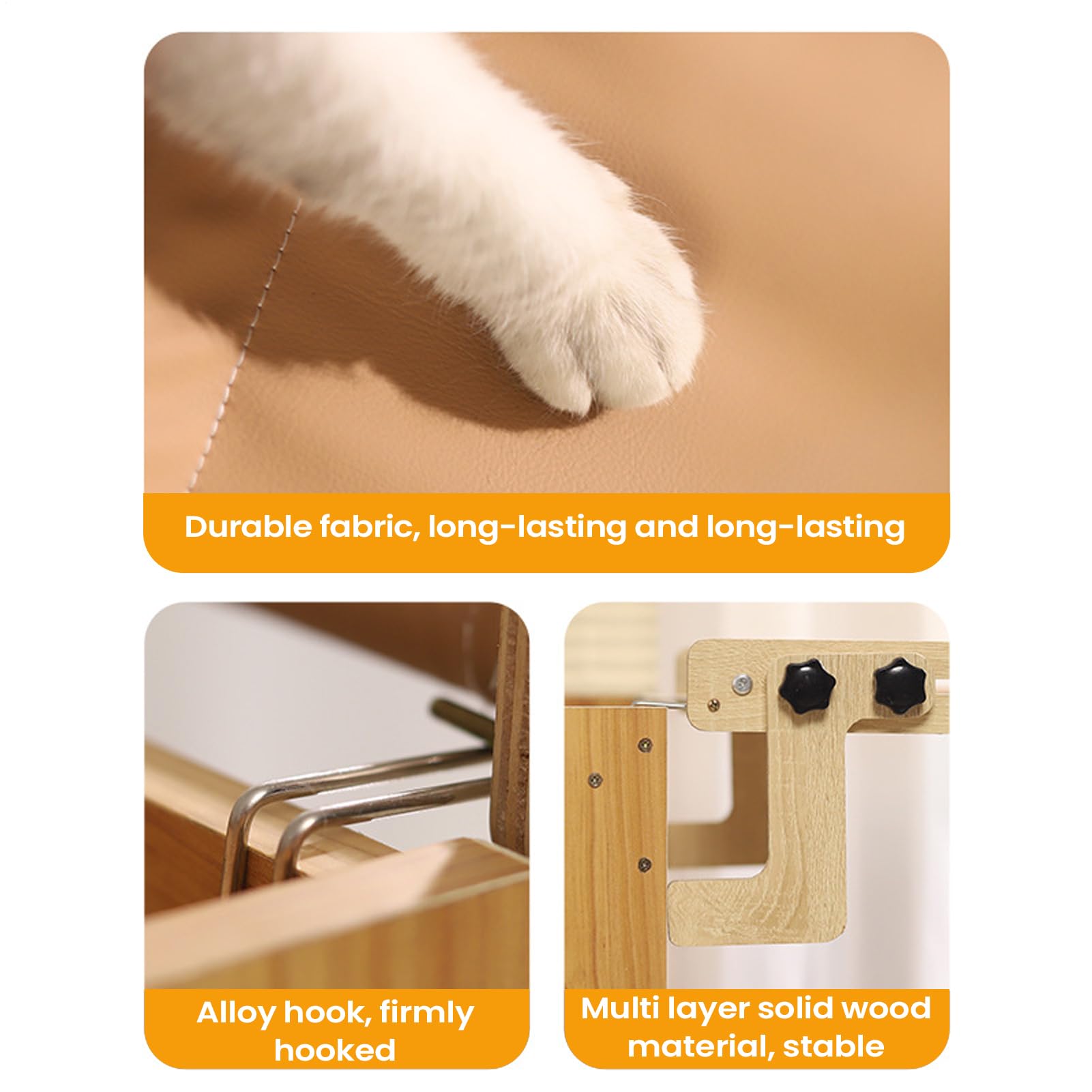 Cama de Ventana para Gatos,Hamaca Flotante de Madera para Dormir de Mascotas | Percha Flotante para Gatos - para hogar, casa de Campo, salón, Dormitorio, balcón, Estudio, mesita de Noche,