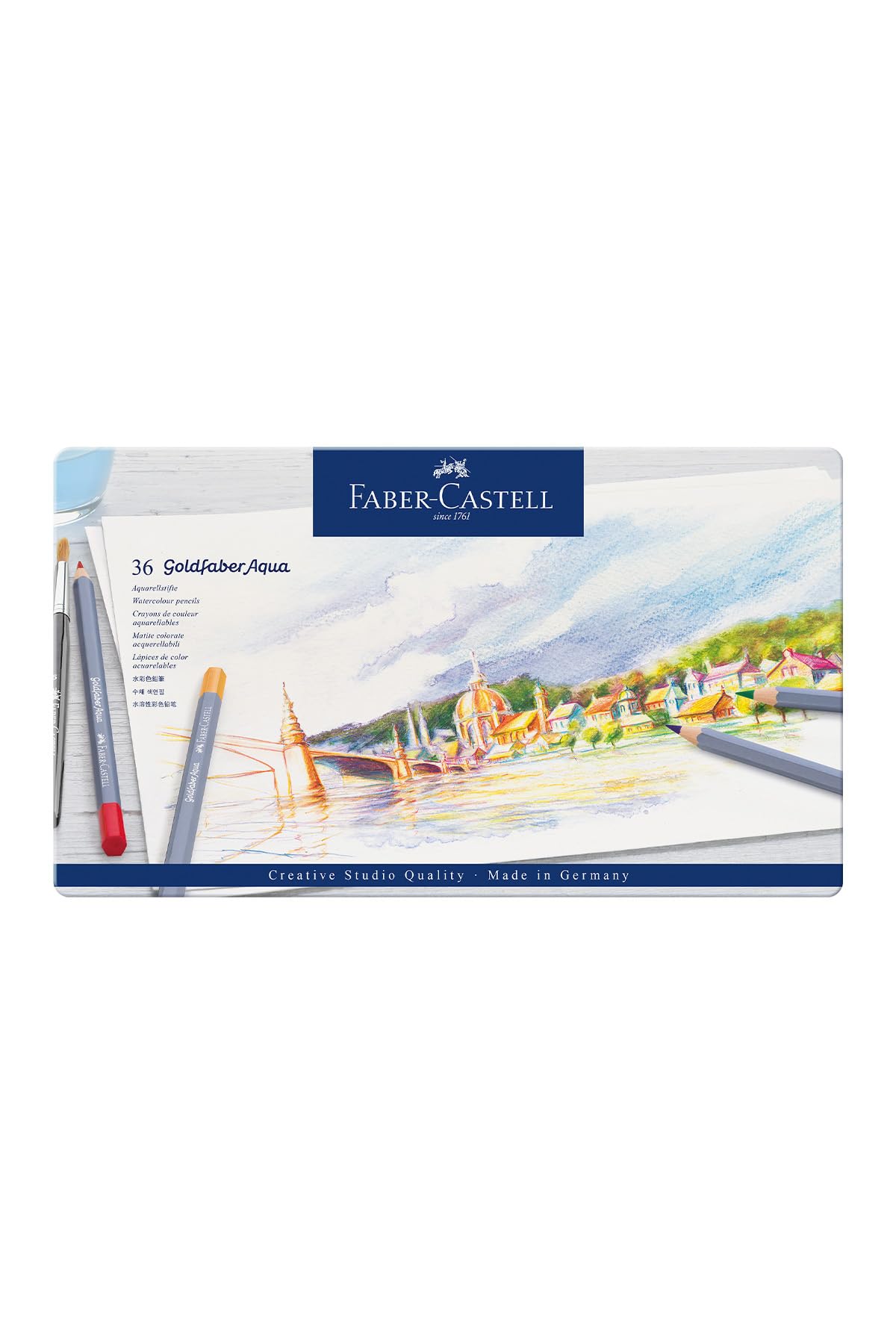 FABER-CASTELL Aquarellstifte GOLDFABER, 36er Metalletui, Sie erhalten 1 Packung, Packungsinhalt: 36 er Etui