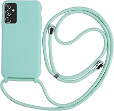 Cover with Necklace Compatible with Samsung Galaxy A14 5G, Case with Neck Strap Case with Lanyard, Soft Silicone Mint Green