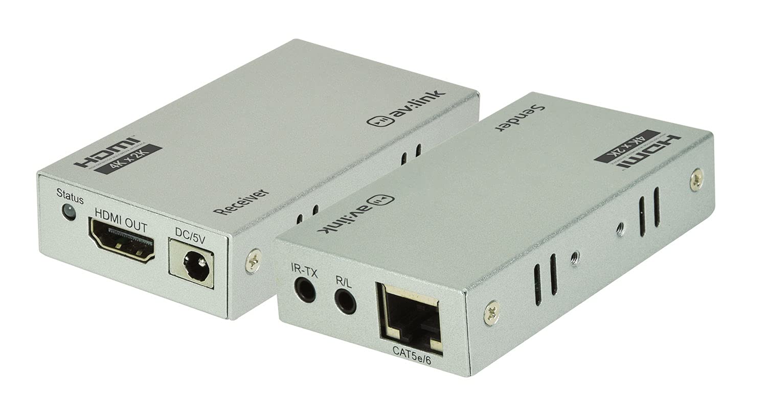 AV:Link Ultra HD 4K HDMI Extender Over Single Cat5e/6 Cable upto 100 Metres, Built in IR Function Enabling control