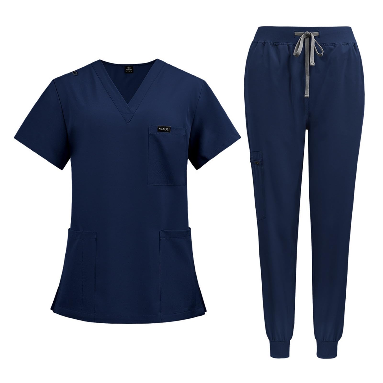 Uniforme De Enfermera Conjunto de dos piezas uniforme trabajo hospitalario manga corta secado rápido for enfermeras orales, for hombres y mujeres(Color8,L)