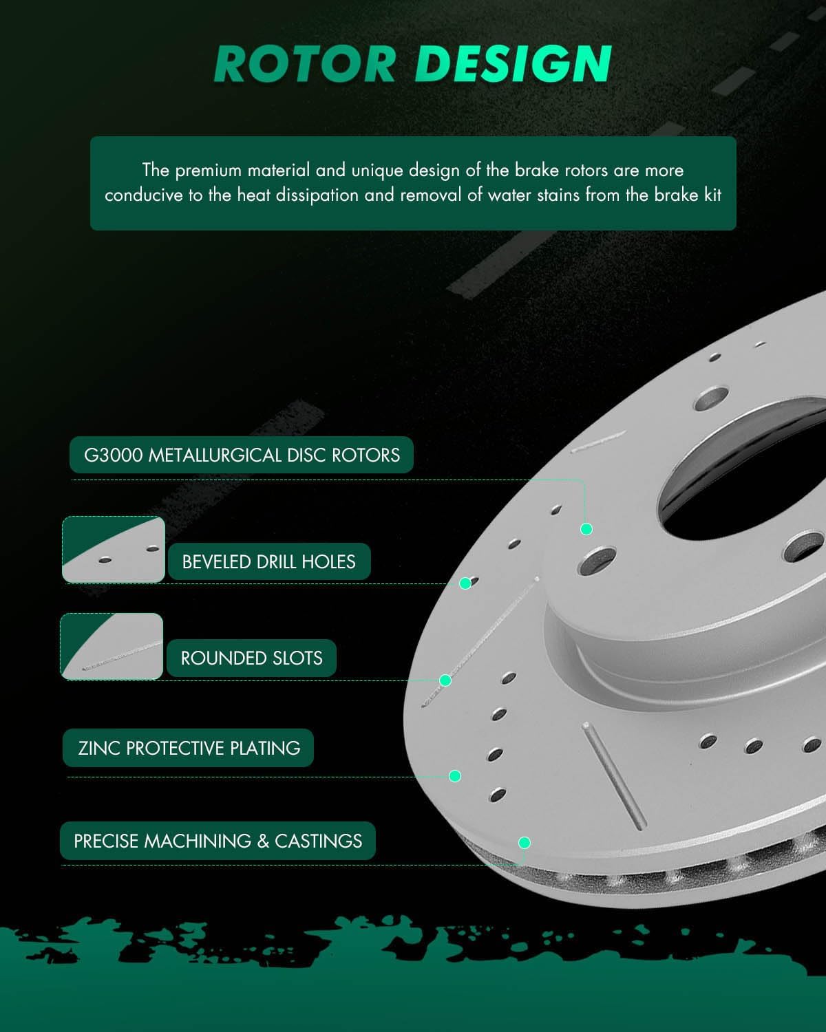 SCITOO (Front 279.8 mm) Brake Rotors (4 Lugs) and Pads Kits Fit For Nissan Cube 2009-2014,For Nissan Sentra 2007-2012,For Nissan Versa 2007-2012