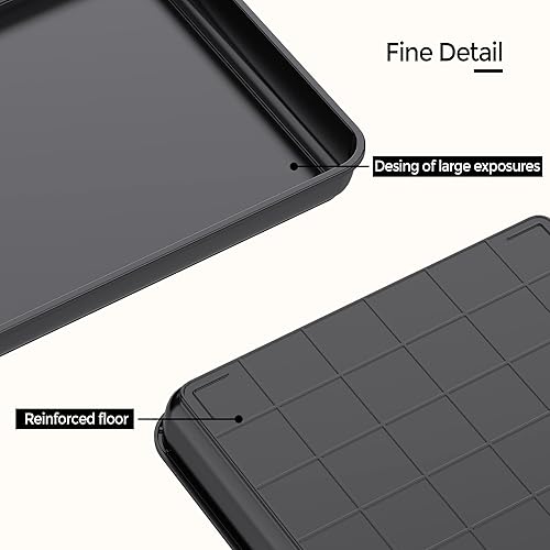 Miniatura 2 de WAYNHUI Plato cuadrado para plantas 68101214161820Bandeja cuadrada de plástico para lavabo grandepequeña bandeja de recepción de agua (negro 18