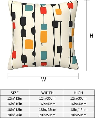 Miniatura 4 de Worltoldb Juego de 4 fundas de almohada decorativas de tela de lino suave de mediados de siglo, cuadradas, para habitación, sofá, automóvil, 18 x 18