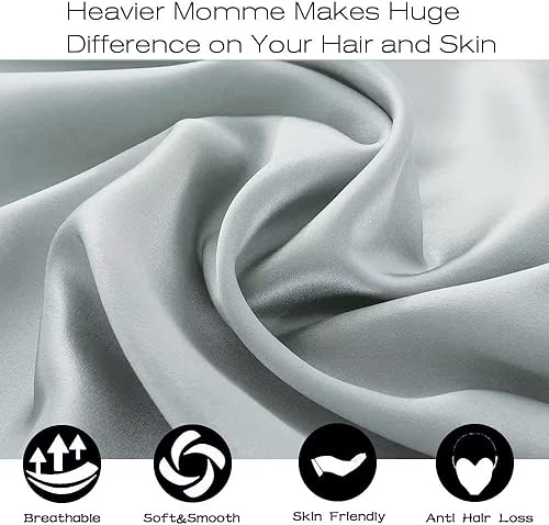 Miniatura 2 de Adubor Paquete de 2 fundas de almohada de seda para cabello y piel con cremallera oculta, ambos lados 23 Momme funda de almohada de seda (color