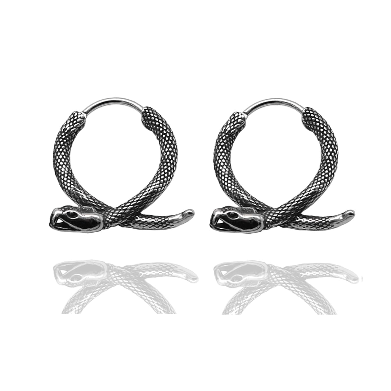BalirekSnake Earrings Stainless Steel Snake Dangle Earrings Personalized Punk Hypoallergenic Fashion Ear Jewelry for Women