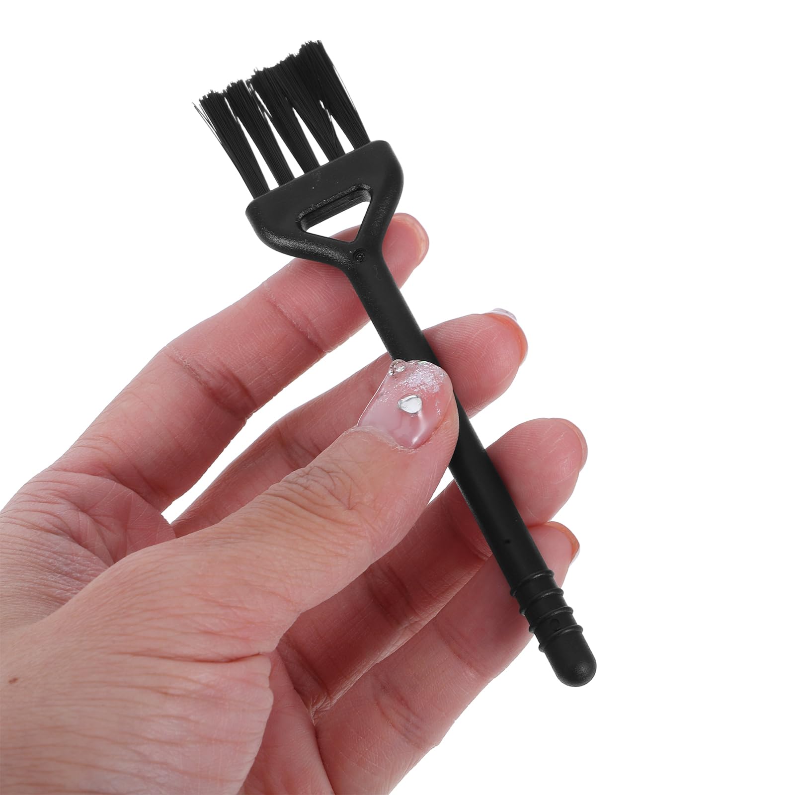 Lurrose Lot de 20 mini brosses de nettoyage pour rasoir électrique - Mini brosse à poils - Pour clavier - Pour peigne et presse à ail - Noir et blanc