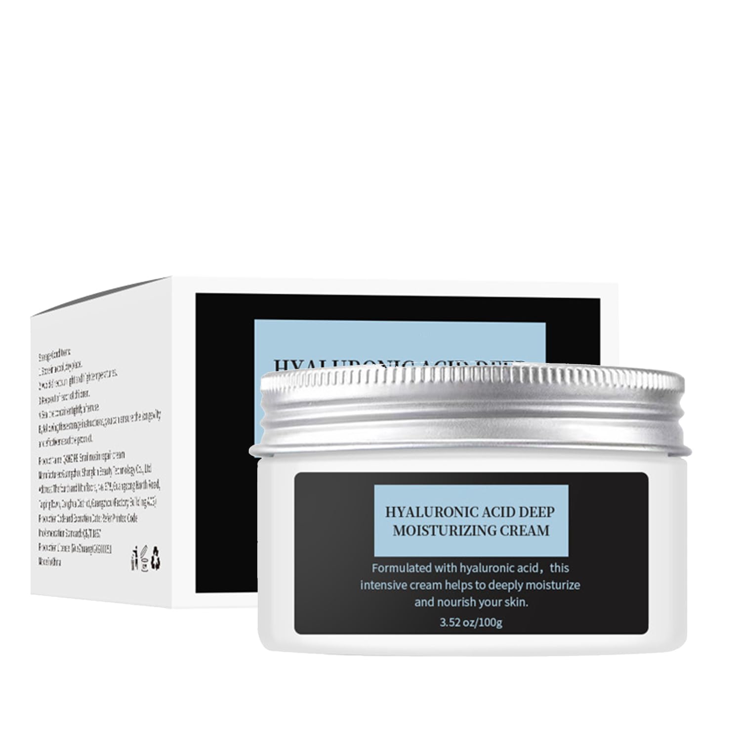 Hyaluronic Acid Moisturizer 3.52oz - Face Cream Long-Lasting Hydration for All Skin Types, Deeply Nourishing & Non-Greasy