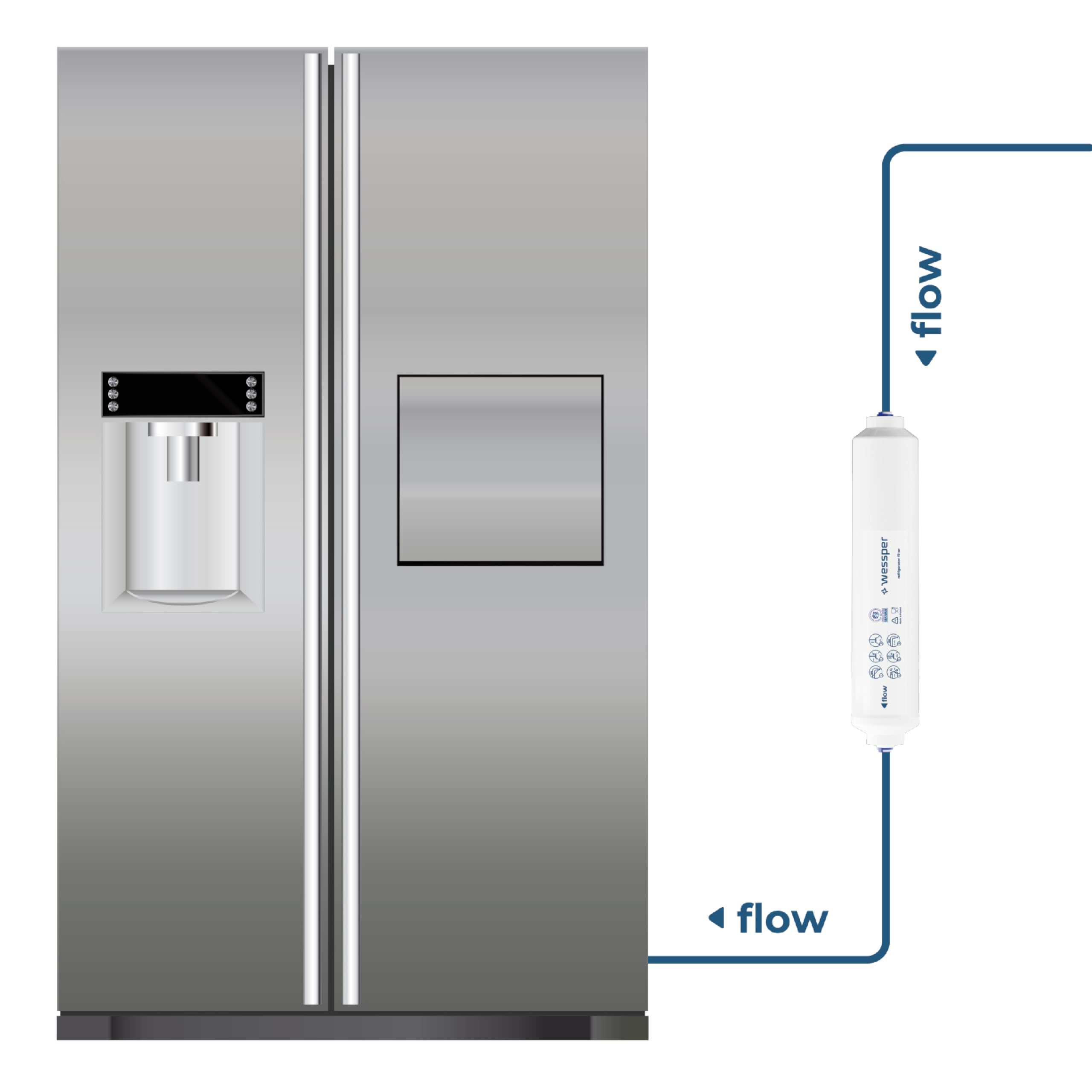 Wessper Kühlschrank Wasserfilter Ersatz für Samsung Side By Side, LG, AEG, HAIER, Whirpool, DA29-10105J, HAFEX/EXP, DA99-02131B, WSF-100, EF9603, USC-100, 4 Stück