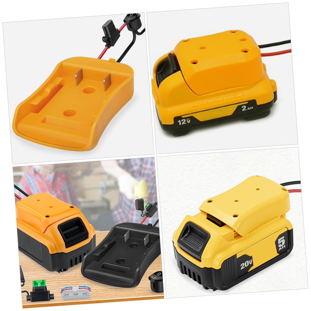 SHINEOFI 5 Pezzi Adattatore Batteria Convertitore Caricabatterie Adattatore Di Alimentazione Adattatore Del Connettore Di Alimentazione Adattatore Fai Da Te Adattatori Ottone