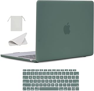 BlueSwan Elegant Case Compatible for 2023 2022 M2 MacBook Air 13.6 inch Case Model A2681, 4in1 Protection Hard Shell Case Set for Girl, Midnight Green