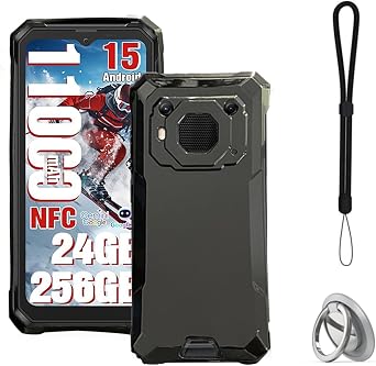 NOUKAJU Case for Blackview BV6200 Plus, TPU Protective Case,Stand Function,Adjustable Bracket,Anti-Drop,Shockproof,Protective Cover for Blackview BV6200PlusBlack