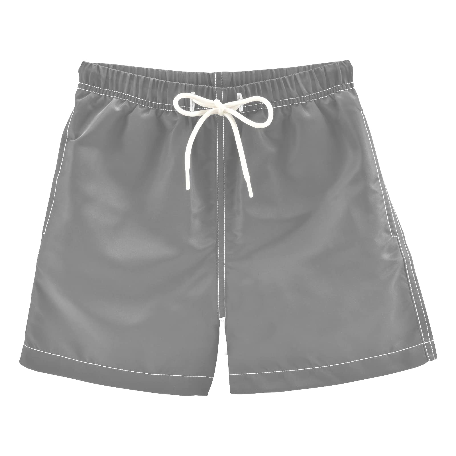 Gray Boys Swim Trunks Summer Drawstring Toddler Swim Board Shorts Quick Dry Little Boys Bathing Suit Beach Hawaii Vacation Grey 8 Years