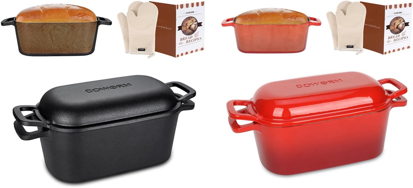 3.6QT Oval Dutch Oven for Bread Baking, Sourdough Bread Pan with Lid