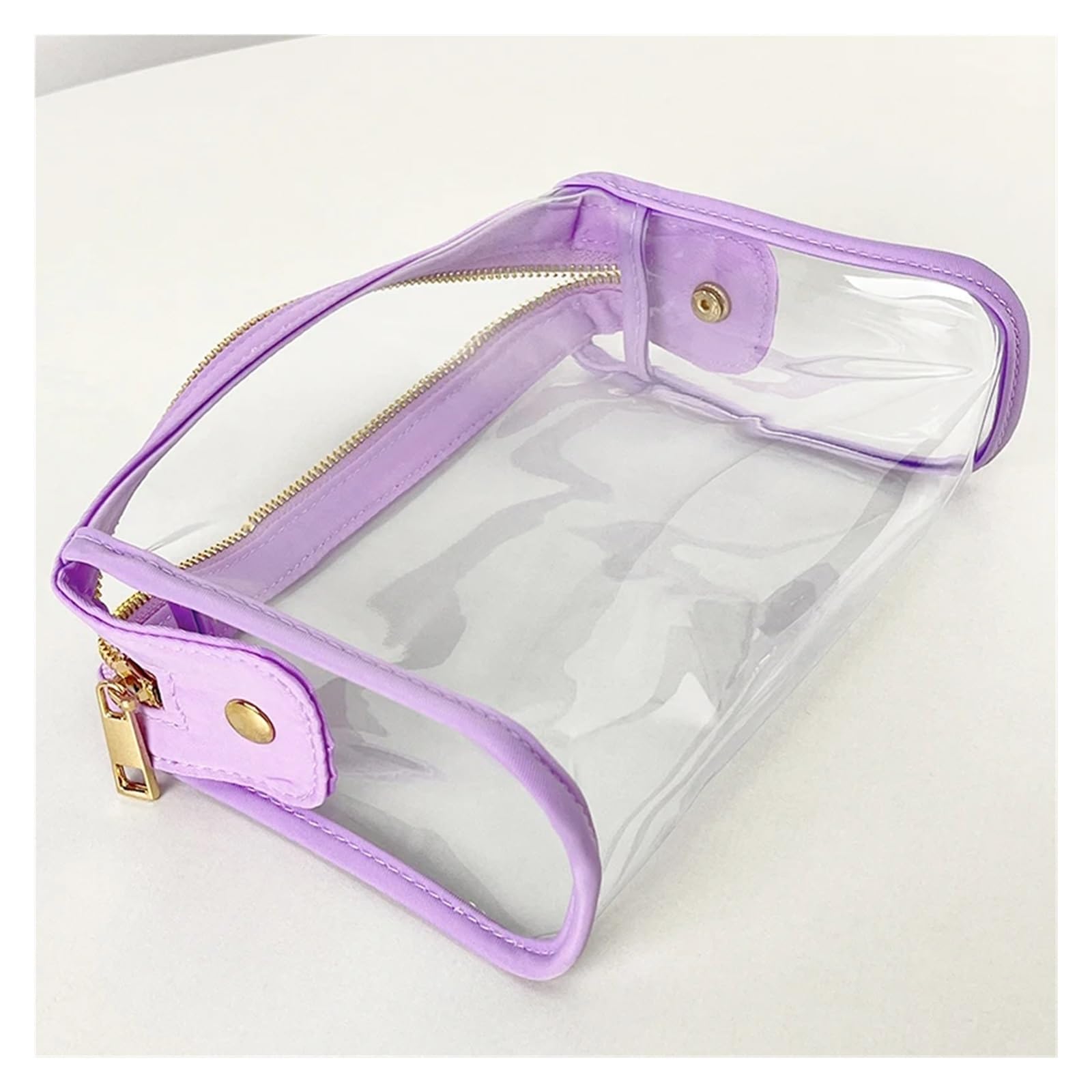 Transparent Wash Makeup Bag Travel PVC Waterproof Cosmetic Pouch Organizer Gift(Pink)
