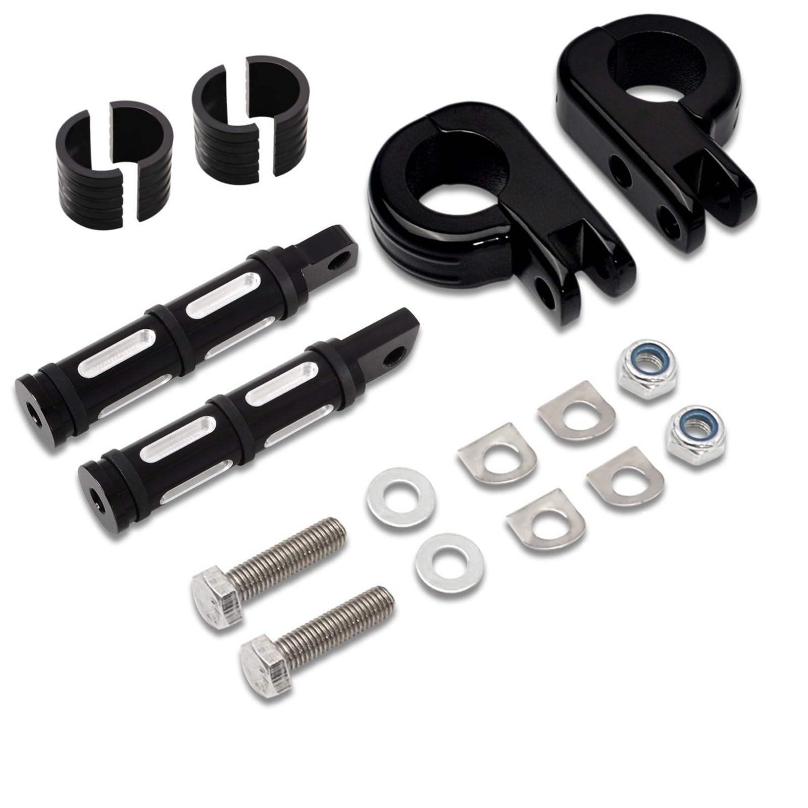 Lkhjdbiy Footpeg Set Shift Peg 1" 1.25" Highway Foot Pegs Crash Bar Footrest Motorcycles Pedal Fit For Harley Davidson For Honda For Kawasaki Heel Toe Shifter Levers(Footpeg Set)