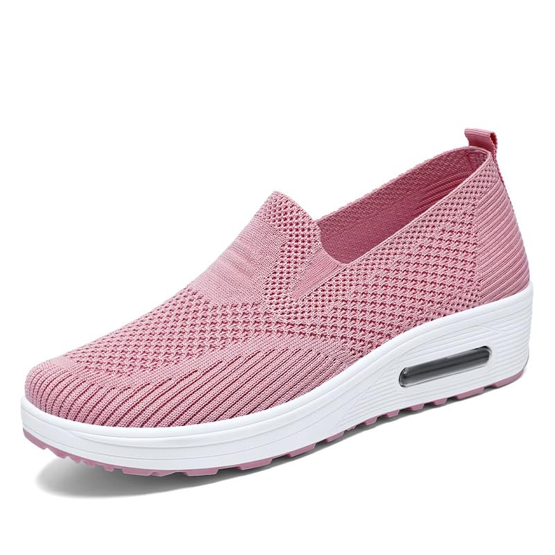 Image of carl vinson Women's Spring Thick-Soled Slip-On Shoes - Breathable, Comfortable, Height-Increasing Sneakers